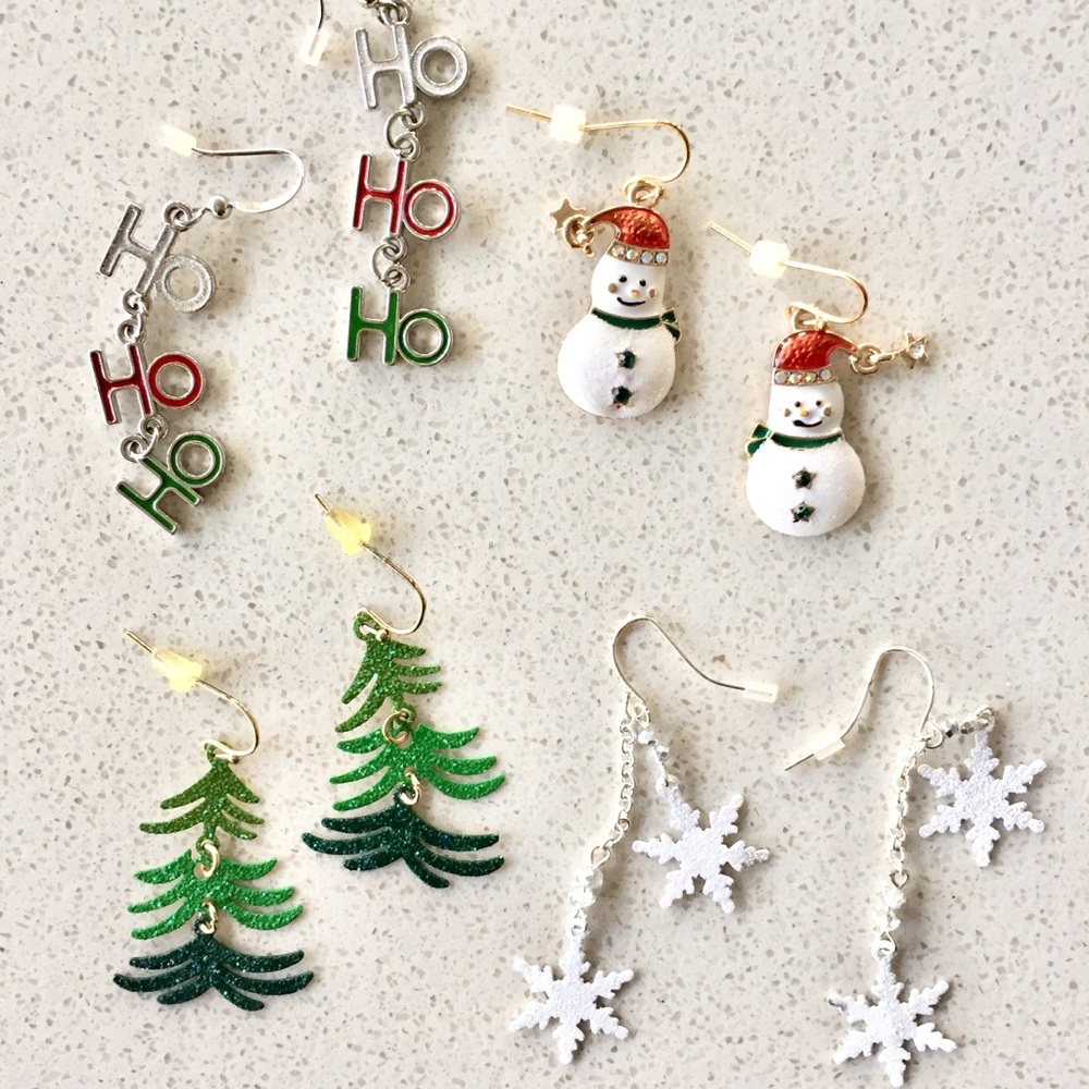 4 Sets of Holiday Earrings - NWOT
